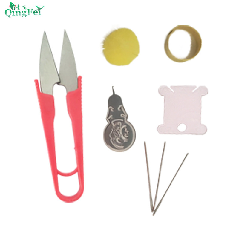 Qingfei cross stitch luxury tool kit Winding board threader Scissors embroidery needle thimble ball embroidery accessories