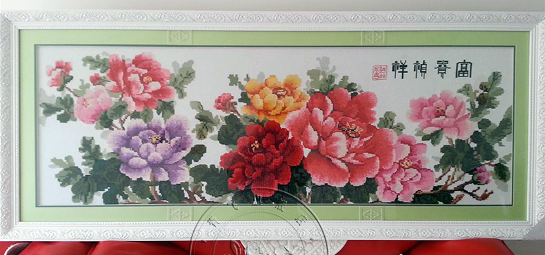 Màu xanh lá cây bay chính xác vải in một phiên bản lớn của sản phẩm Ảo giàu Zhenxiang khâu hoa nở hoa mẫu đơn miễn phí vận chuyển hình ảnh đầy đủ - Công cụ & phụ kiện Cross-stitch tranh chữ thập
