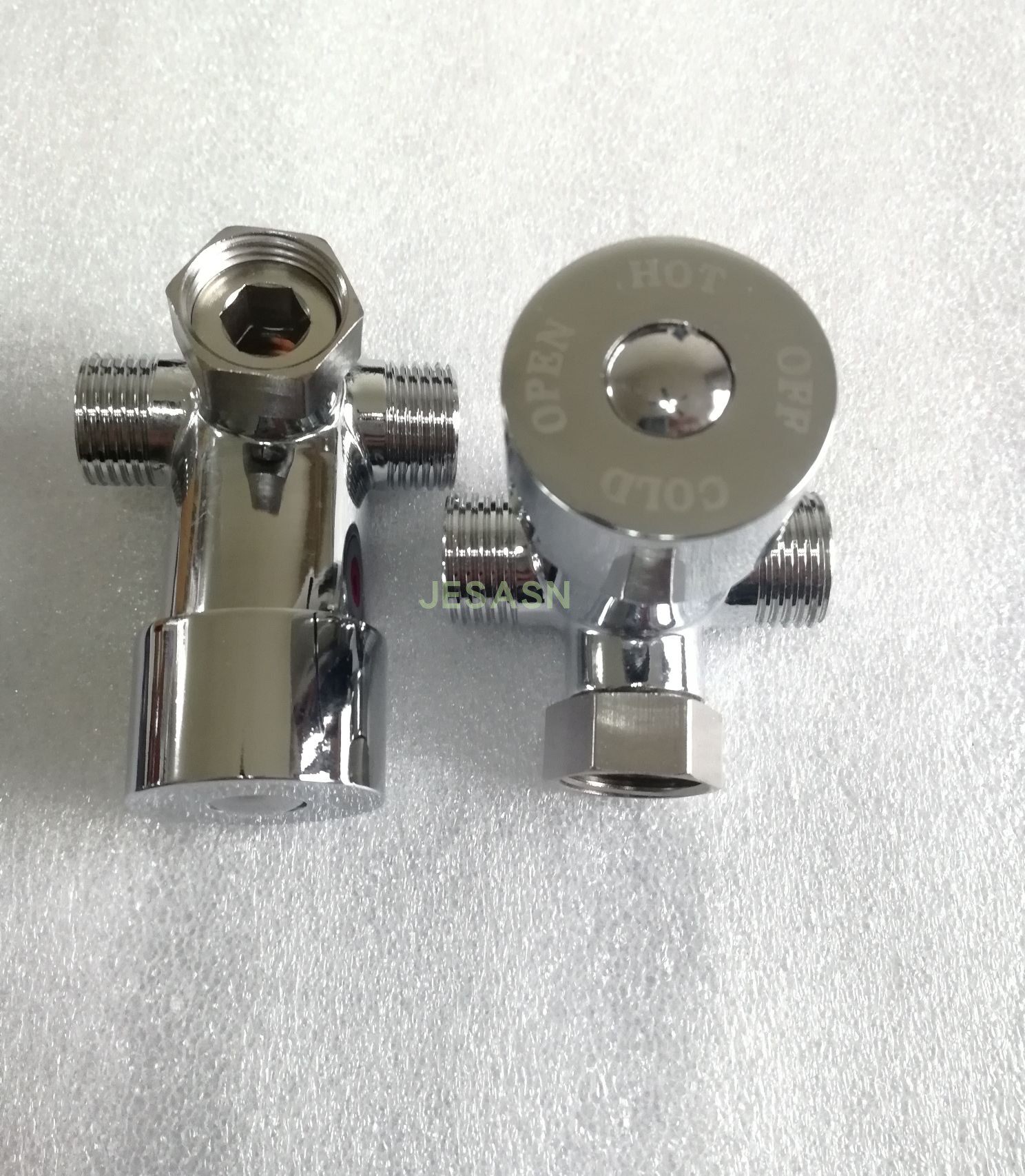 Full copper induction tap water adjusting valve water mixing valve Two-in-out water distributor thermostatic hot and cold water regulating valve