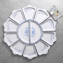 Ceramic bowl and plate set platter combination plate Household personality simple bone china bowl and dish soup bowl combination set tableware