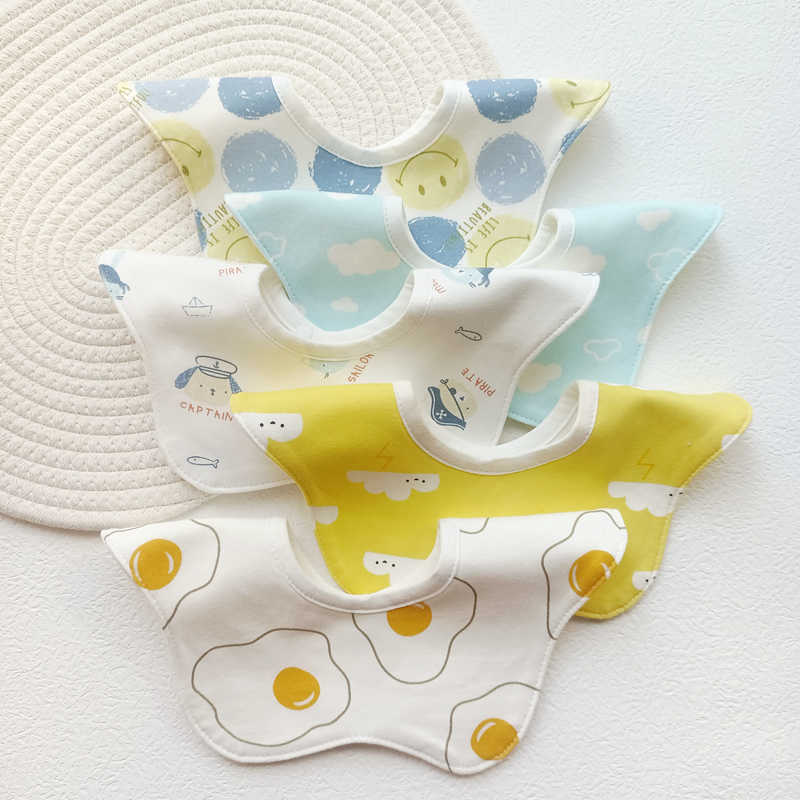 Baby boy 360 pure cotton waterproof spat towel baby 360 degrees Petal Flower Swivel Bib Fake Collar 0-3 years old