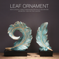 New Chinese-style porch home accessories feathers furnishings living room wine cabinet TV cabinet creative housewarming new home gifts ornaments