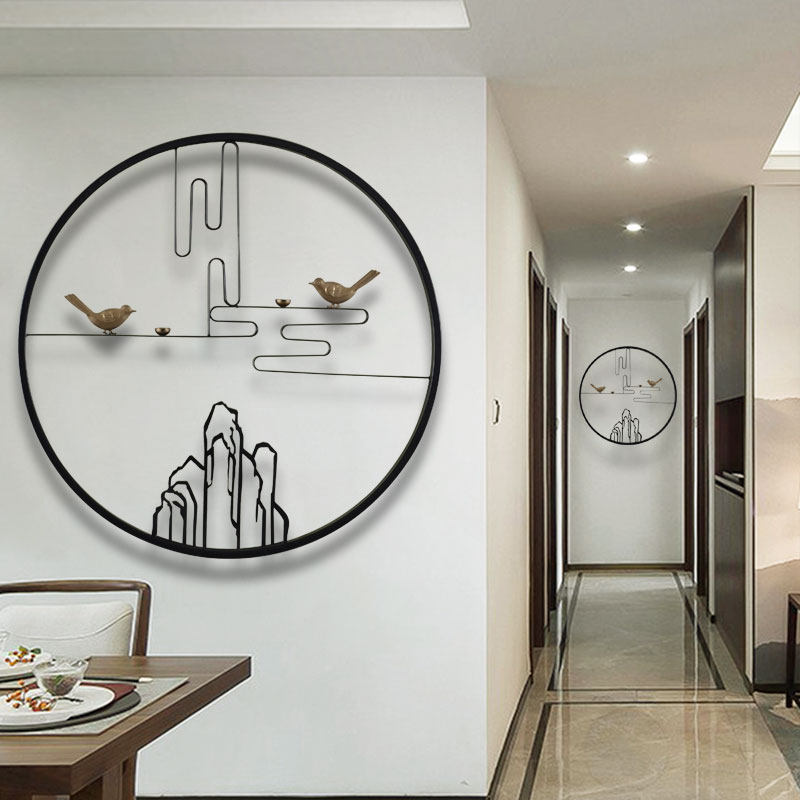 New Chinese Xuanguan Living room Dining Room Dining Hall Wall Decoration Hanging Accessories Creativity Iron Art Wall-mounted Wall-hung Wall Ornaments Wall Hanging Accessories