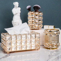 Crystal makeup brush nail tool storage box girl shining glass ornaments beauty brush cosmetics decoration box