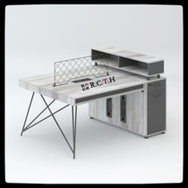 Brand Office Furniture Industrial Wind Desk Staff Computer Desk Fashion Modern Cassette Station Four Staff Table