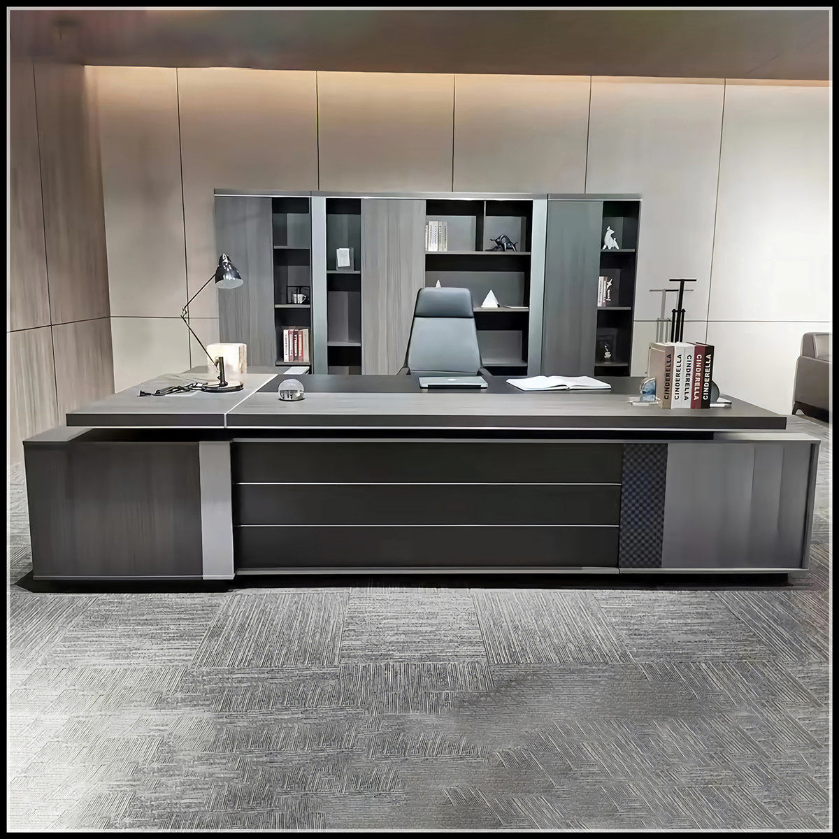 Dio Office Furniture Manager Table Book Desk Modern President Table Backleboard File Cabinet Conference Table Reception Desk