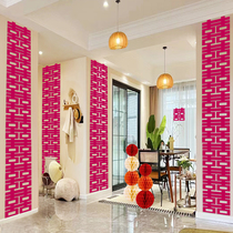 Rose Red Conjoined Long Happy Character Small Red Book The Same Style Pink Festive Character Strings Wedding Background Wall Decoration Happy Wedding House Arrangement