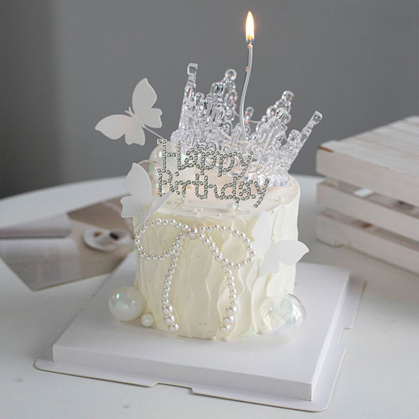 Fairy Pearl Crystal Crown Diamond Cake Decoration