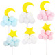 10 pieces of birthday cake decoration fur ball cloud net red plug-in moon white cloud rainbow cake decoration insert card