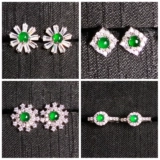 Натуральный нефрит, реплика, солнечно-зеленая инкрустация камня, элегантные серьги из нефрита, серебро 925 пробы, имитация льда, подарок на день рождения