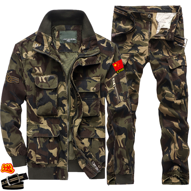 Military uniform for training Camouflage uniform Special forces suit Men's autumn and winter velvet thickened China wear-resistant overalls