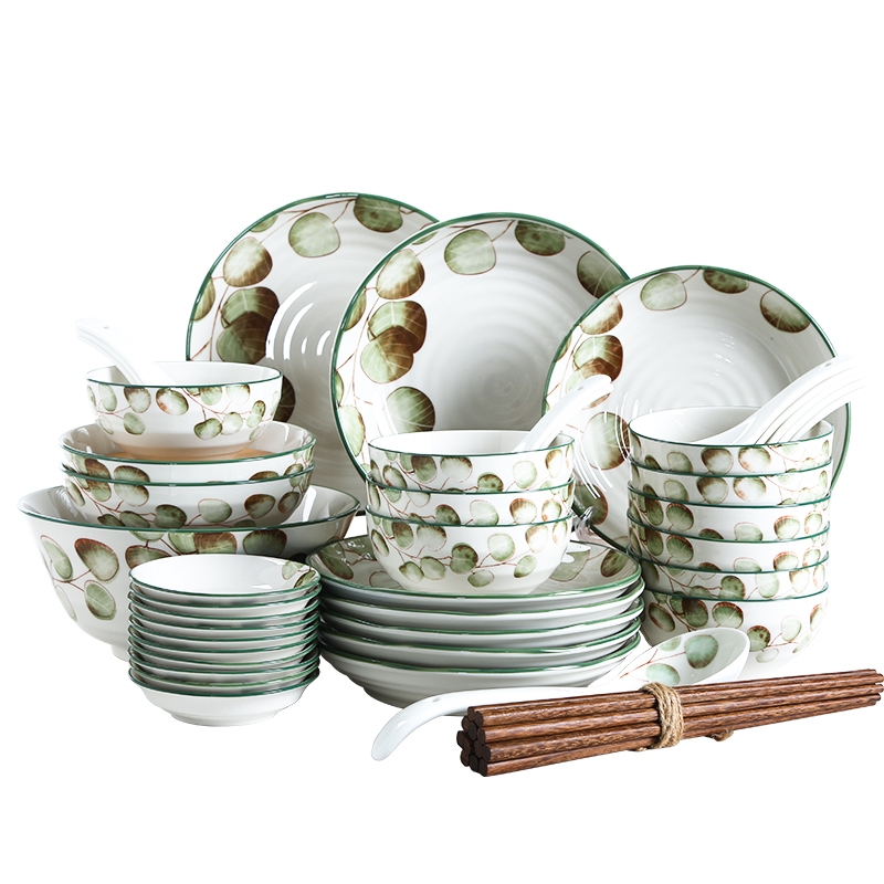Shun auspicious ceramics of autumn leaf dishes suit household of Chinese style move bowl chopsticks tableware bowl dish dish flavor dishes