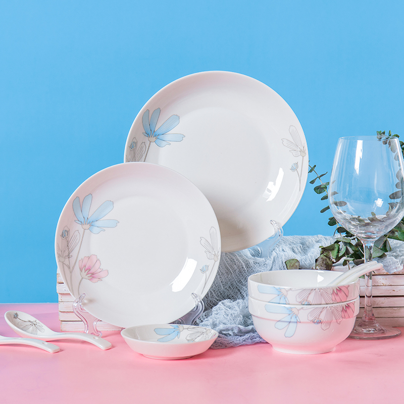 Shun cheung ceramic household chopsticks tableware suit quiet summer night contracted dishes to eat the fish bowl dish flame ceramic pot