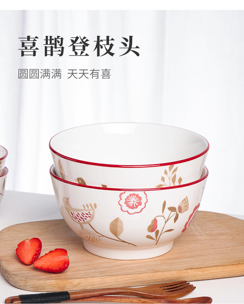Shun cheung ceramic dishes combination tableware household under the glaze color of Chinese style rainbow such as bowl bowl dish plate combination bono