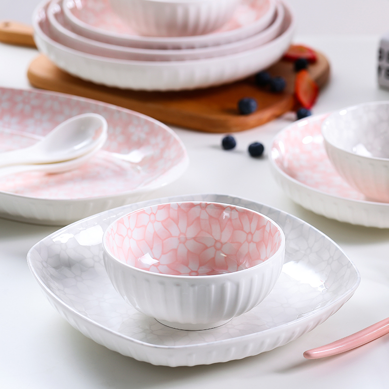 Shun cheung health antibacterial ceramic dishes suit household set bowl of European American bowl chopsticks combination plate children