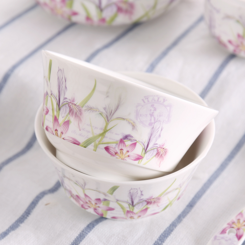 Shun cheung, microwave ceramic dishes suit Chinese style household eternal heart fish dish bowl of rice dish dish bowl chopsticks tableware