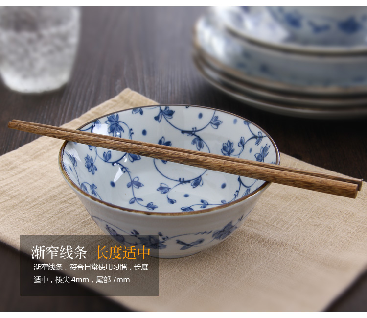 Shun auspicious ceramics wenge Japanese - style hotel domestic annatto tableware chopsticks without lacquer idea for family suits for