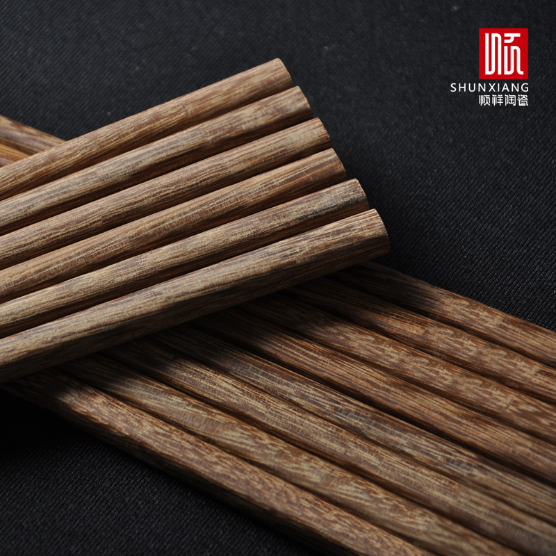 Shun auspicious ceramics wenge Japanese - style hotel domestic annatto tableware chopsticks without lacquer idea for family suits for