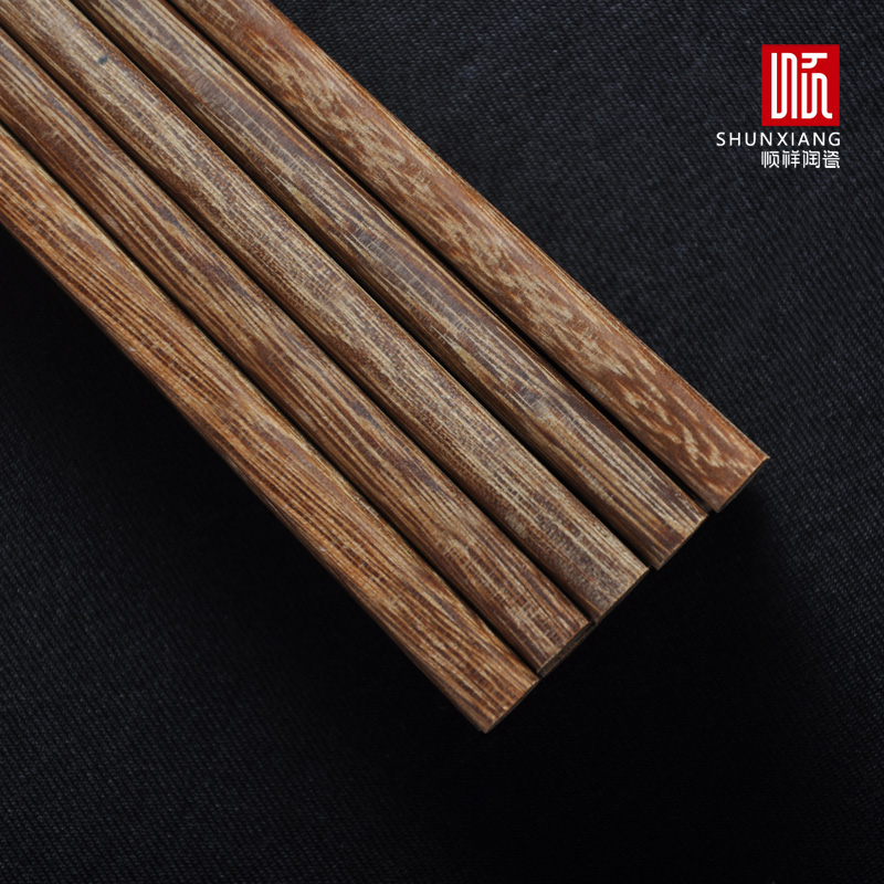 Shun auspicious ceramics wenge Japanese - style hotel domestic annatto tableware chopsticks without lacquer idea for family suits for