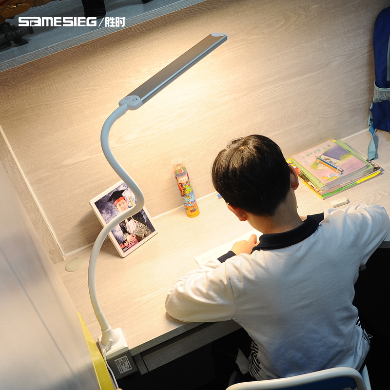 LED clip table lamp eye protection desk student clip type computer children learning special long arm office work