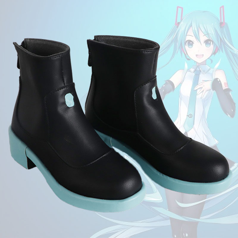 初音未来公式Cos鞋 动漫同款Cos雨鞋 二次元表演防水皮鞋