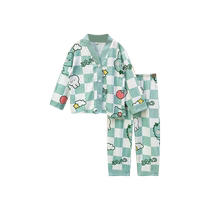 2023 summer new childrens pajamas girls boys home clothes thin baby long-sleeved home spring and autumn air-conditioned clothes