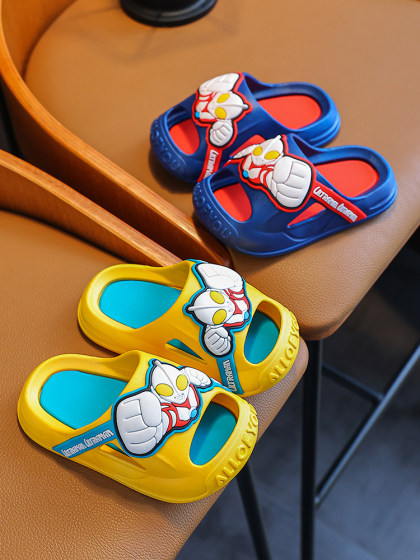 正品奥特曼儿童凉拖鞋夏季小孩中大男童外穿居家宝宝防滑包头拖鞋