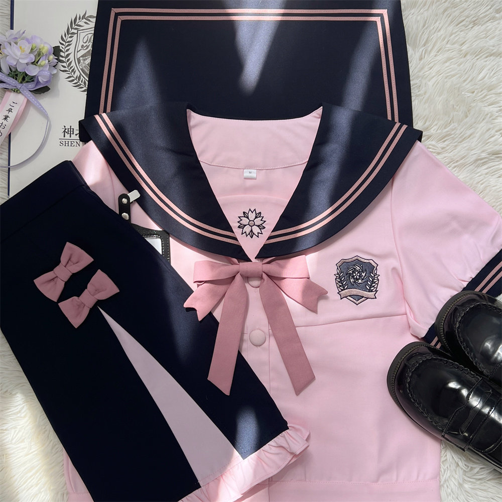 【神北JK】原創 晚櫻 學院風套裝校服春秋季韓國韓式jk制服學生女
