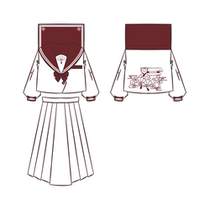 (Shinbei JK)Original Tanuki cat society orthodox JK uniform skirt long bad girl embroidered sailor suit set