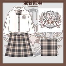 (Shenbei JK)Original late autumn late forest white shirt JK uniform skirt embroidered long-sleeved grid skirt suit spot