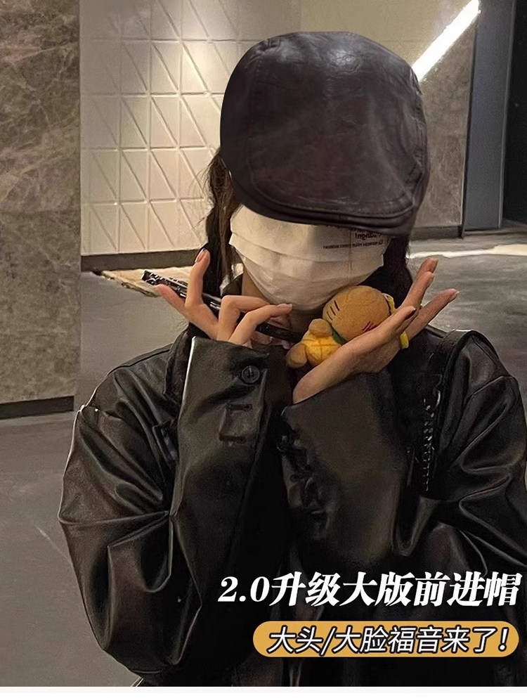 Niche 2025 Vintage Denim Newsboy Cap – 65cm Large Head Fit! - Detail image 1