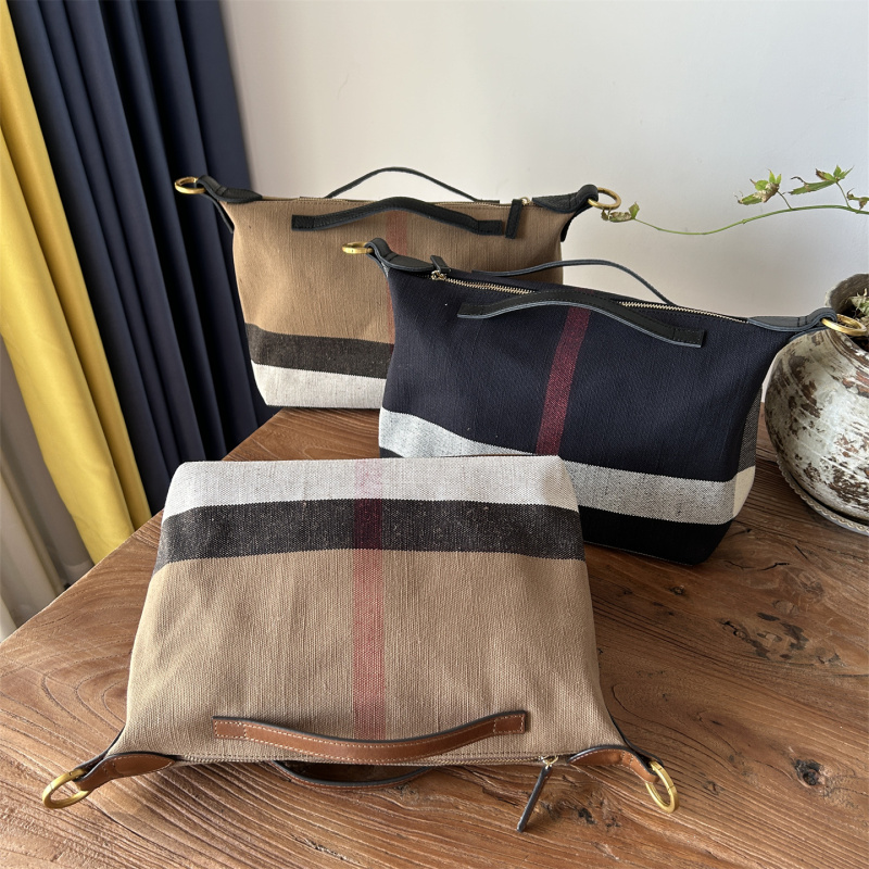 Xiaoyu's Original Medium-Sized Handle Bag with Jute Plaid Pattern, Large Capacity Storage, Toiletry, High-End Travel for Women