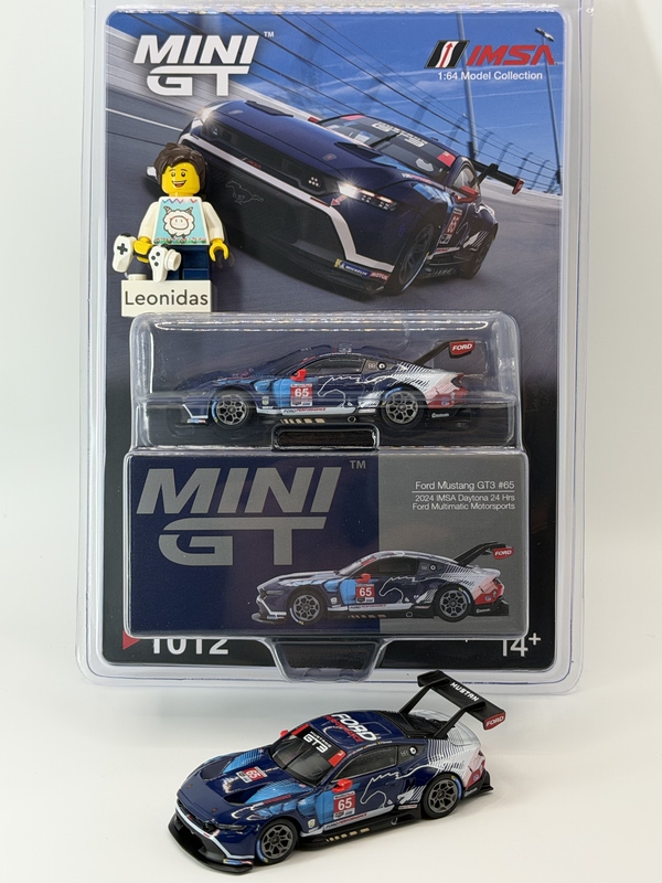 [in Stock with Free Shipping] Minigt1012 1:64 Scale Alloy Car Model Ford Mustang Gt3 Racing Car