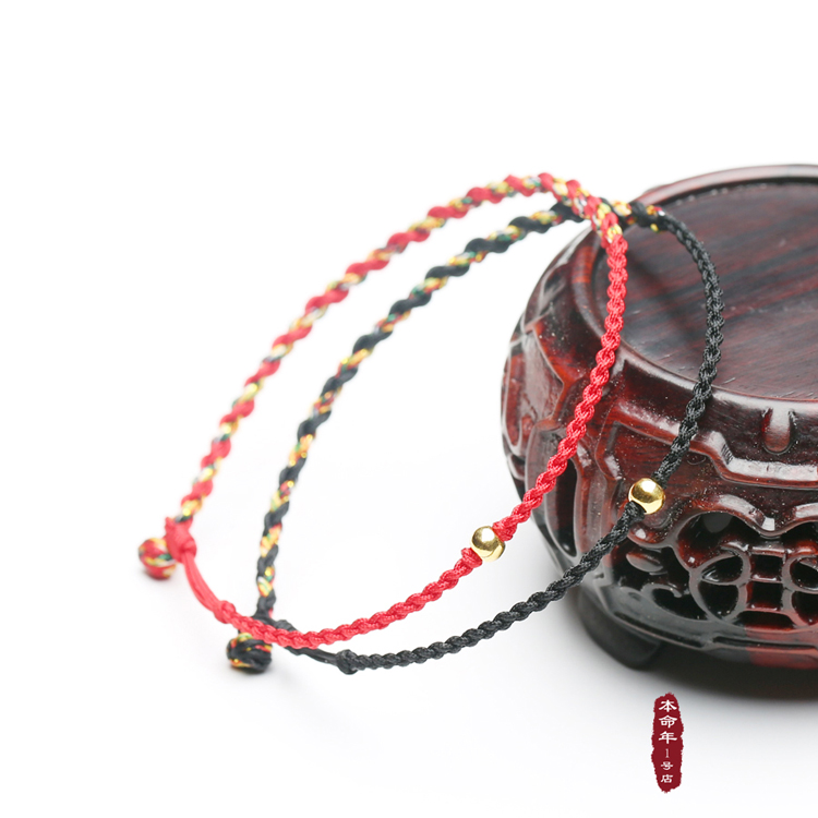 Năm sinh 1 cửa hàng 3D cứng vàng chuyển vòng chân dây đỏ giúp kinh doanh chân đen dây đơn giản nam nữ nước ngoài vòng chân