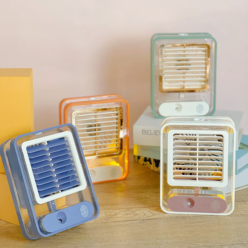 Desktop fan small spray refrigeration air-conditioning mini student dormitory charging silent desktop humidification fan in summer