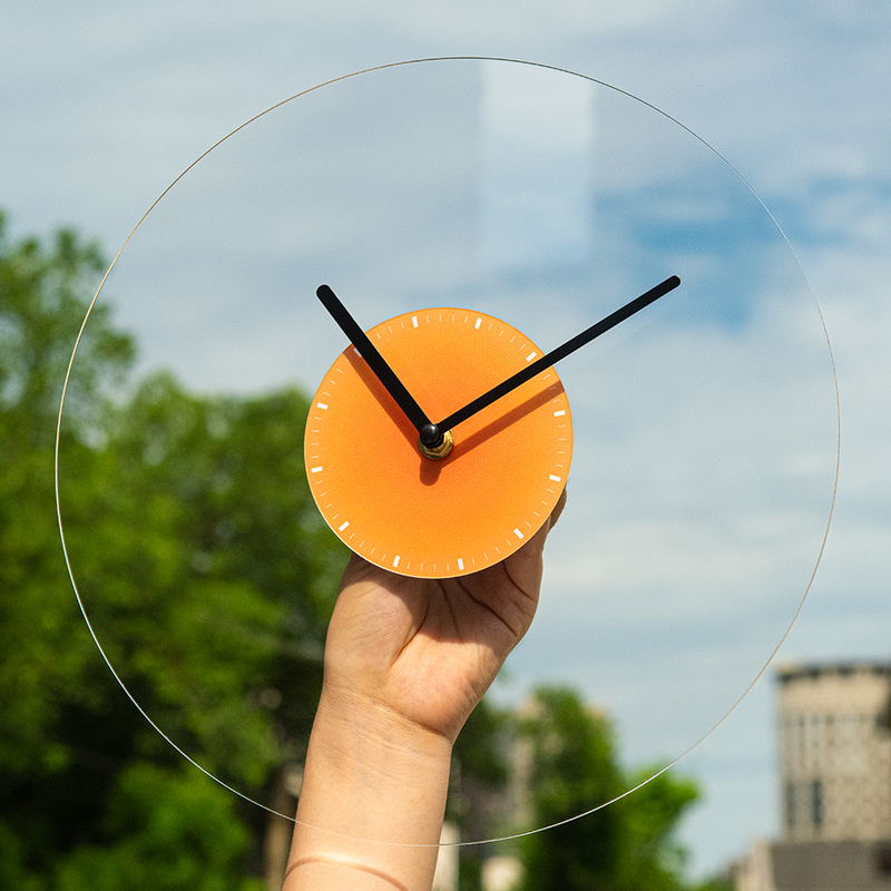 Blank DIY Dial Acrylic Transparent Wall Clock Kindergarten Student Homework Pure White Frameless Graffiti Handmade Clock