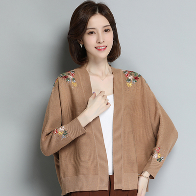 【伊莲雪芙】开衫刺绣针织衫薄款