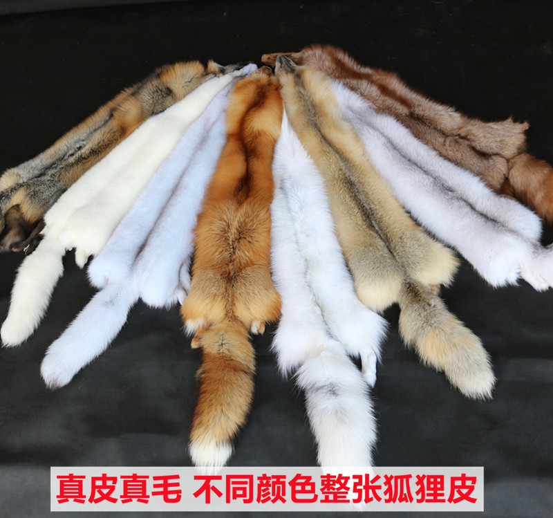 Whole Fox Fur Scarf, Artificially Raised Genuine Leather Fur Clothing Fabric, Red Fox, White Blue Fox, DIY Fur Integrated