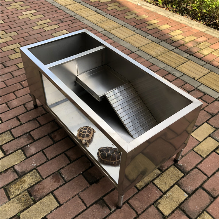 Large 304 stainless steel transparent glass turtle box with tank sand tank turtle cylinder household turtle turtle for special use
