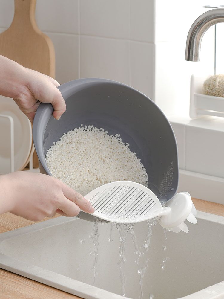 Japanese rice tapping machine stirring stick rice washing rice washing rice spoon tao rice sieve does not hurt hand draining water washing rice spoon tao rice brush