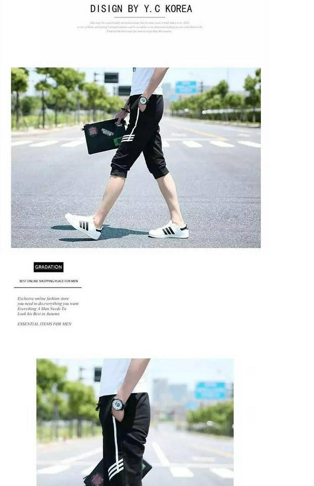 Mùa hè nam phiên bản Hàn Quốc của quần short thanh lịch quần harem quần chân quần quần giản dị 7 điểm bảy điểm quần quần ngố jean nam