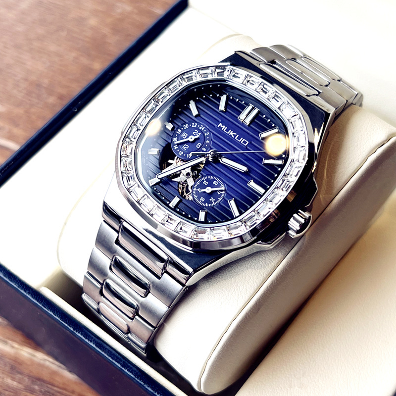 Authentic Nautilus Watch Men's Fully Automatic Mechanical Watch Student Business Waterproof Tourbillon Hollow Watch Brand