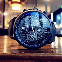 European and American style black technology fashion trend watch mens student personality multi-function quartz skin with luminous waterproof