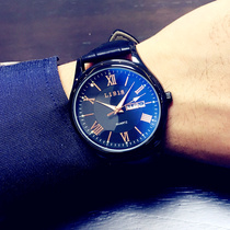 Ultra-thin casual trend watch mens leather belt Korean version of the mens watch waterproof student tide brand quartz watch luminous watch