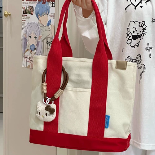 Сумка на одно плечо для отдыха, шоппер, барсетка, льняная сумка, для средней школы