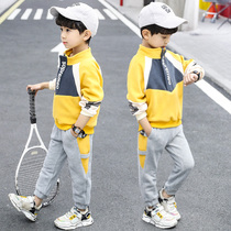 Boys spring and autumn kit 2022 new childrens spring clothing foreign air sports sweatshirt Two sets of boys Han edition clothes