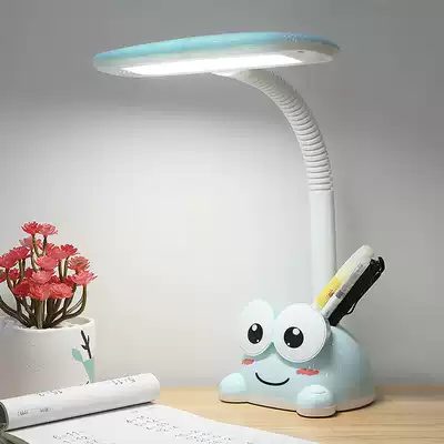 LED children's cartoon desk lamp learning special eye protection desk Primary school students learning three-color eye protection plug-in bed headlight