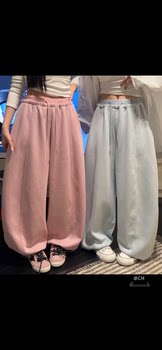 2026 spring new elastic waist versatile loose casual wide-legged footwear pants women's scimitar pants jazz dance pants