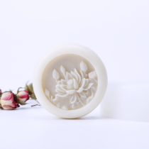 Love Soap Workshop New Original Round Lotus Relief Soap Silicone Gel Die DIY Handmade Cold Soap Silicone Rubber Mold