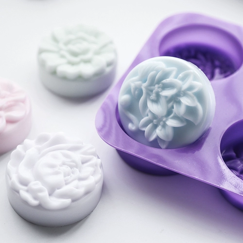 Ai Bao Fang Si -langlian Hydcloal Flower DIY DIY Ручной мыльной плесень мягкая легкая глубокая глубокая модель четырех силиконовой глянцевой модель 90G